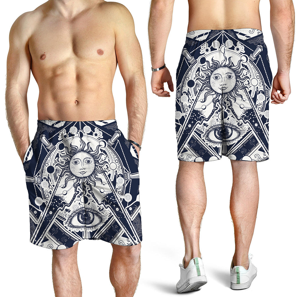 Vintage Masonic Freemasonry Print Men's Shorts