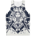 Vintage Masonic Freemasonry Print Men's Tank Top