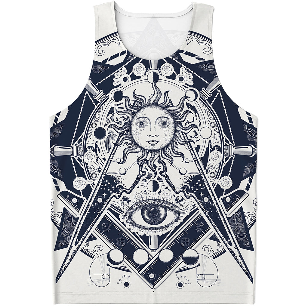 Vintage Masonic Freemasonry Print Men's Tank Top
