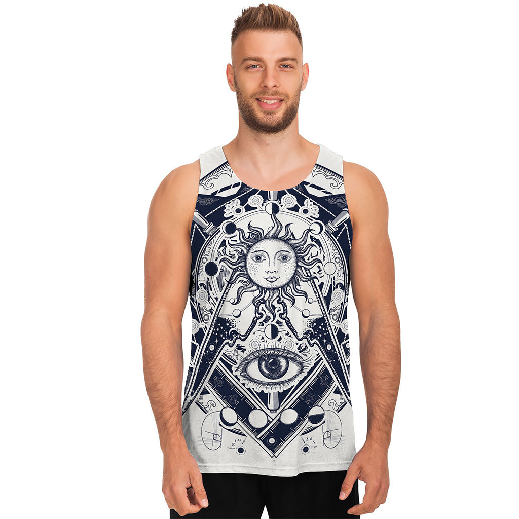 Vintage Masonic Freemasonry Print Men's Tank Top