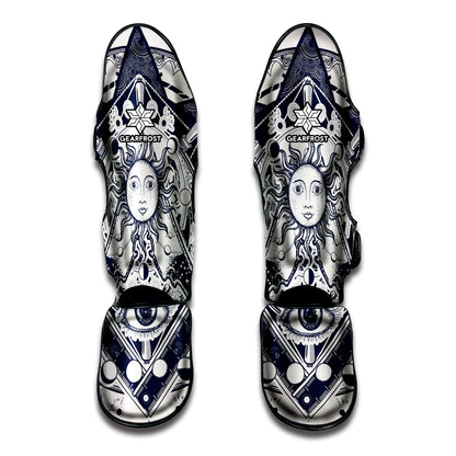 Vintage Masonic Freemasonry Print Muay Thai Shin Guard