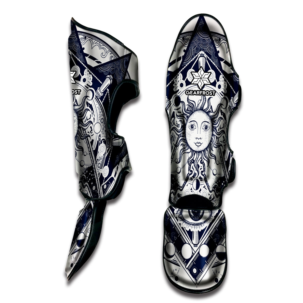 Vintage Masonic Freemasonry Print Muay Thai Shin Guard