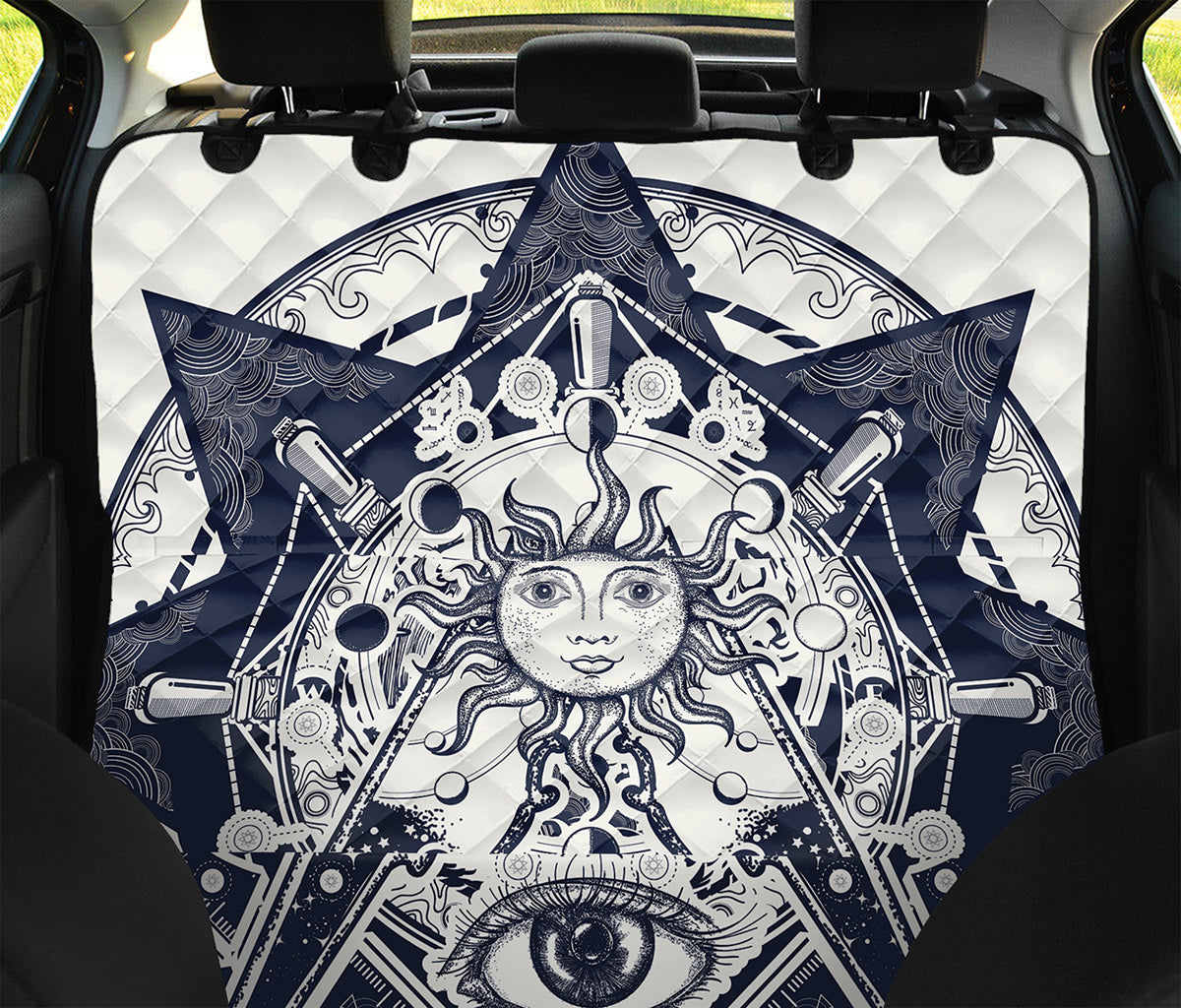 Vintage Masonic Freemasonry Print Pet Car Back Seat Cover