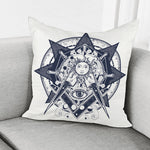 Vintage Masonic Freemasonry Print Pillow Cover