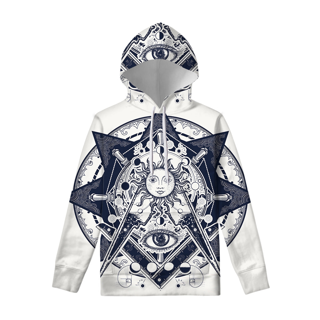 Vintage Masonic Freemasonry Print Pullover Hoodie