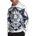 Vintage Masonic Freemasonry Print Pullover Hoodie
