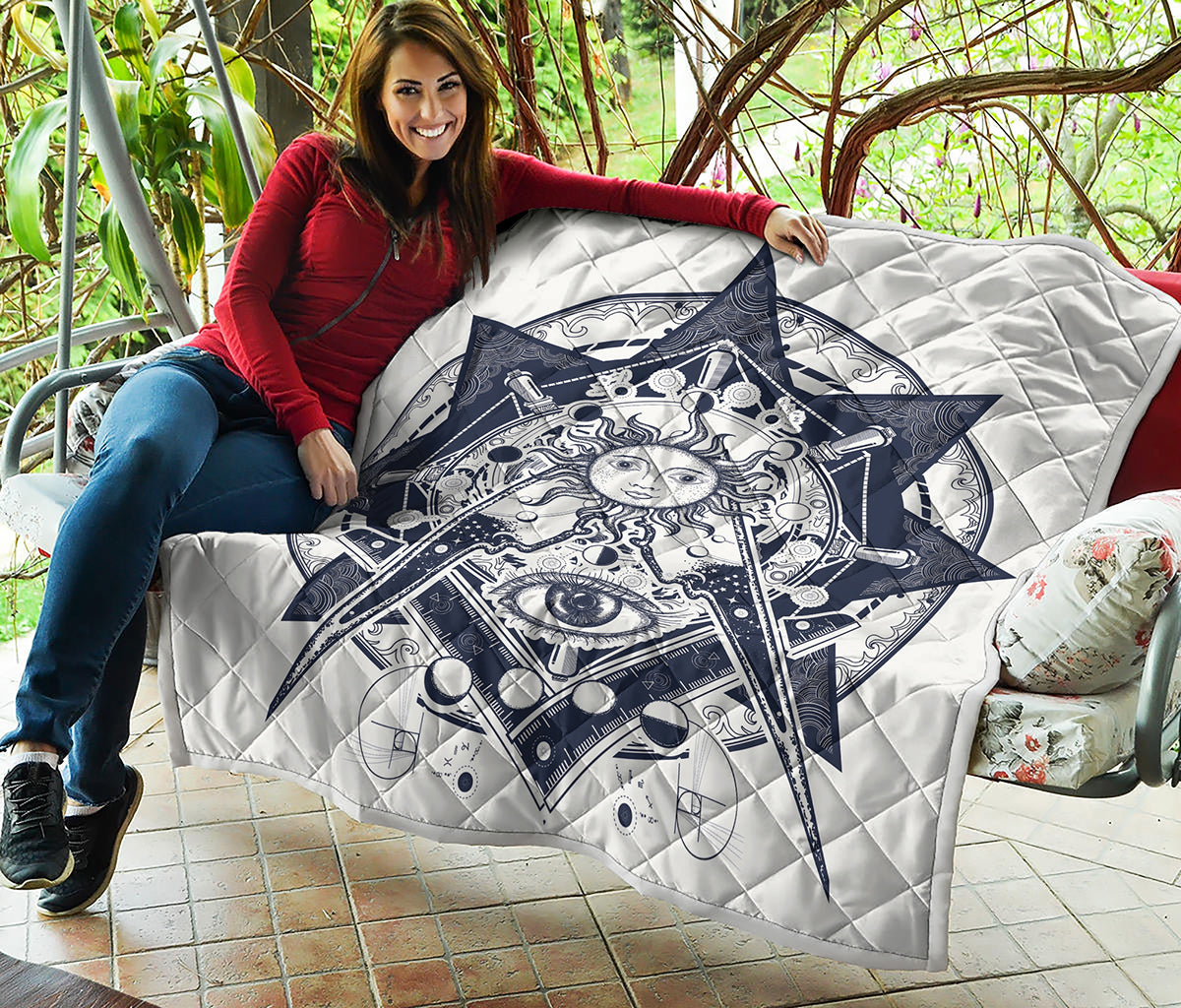 Vintage Masonic Freemasonry Print Quilt