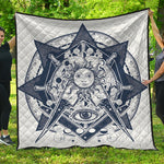 Vintage Masonic Freemasonry Print Quilt