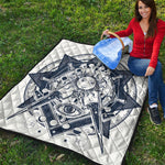 Vintage Masonic Freemasonry Print Quilt