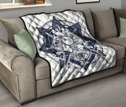 Vintage Masonic Freemasonry Print Quilt