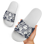 Vintage Masonic Freemasonry Print White Slide Sandals