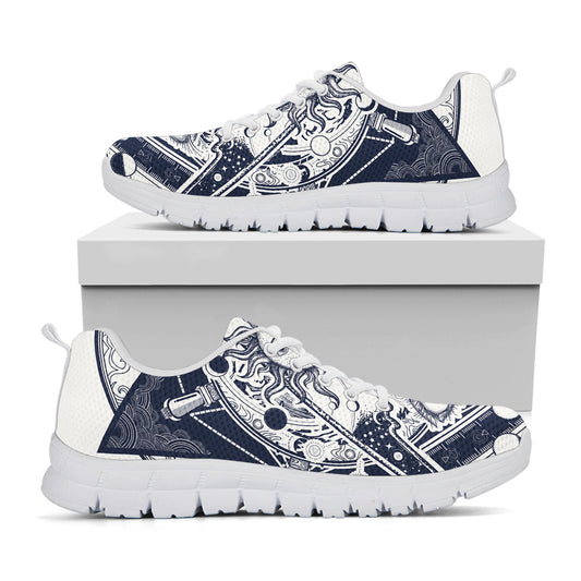 Vintage Masonic Freemasonry Print White Sneakers