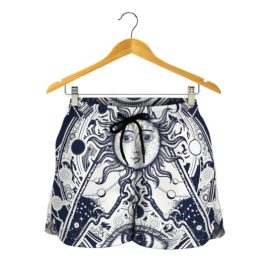 Vintage Masonic Freemasonry Print Women's Shorts