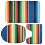 Vintage Mexican Blanket Pattern Print 3 Piece Bath Mat Set