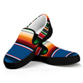 Vintage Mexican Blanket Pattern Print Black Slip On Sneakers