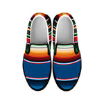 Vintage Mexican Blanket Pattern Print Black Slip On Shoes