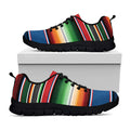 Vintage Mexican Blanket Pattern Print Black Running Shoes