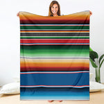 Vintage Mexican Blanket Pattern Print Blanket
