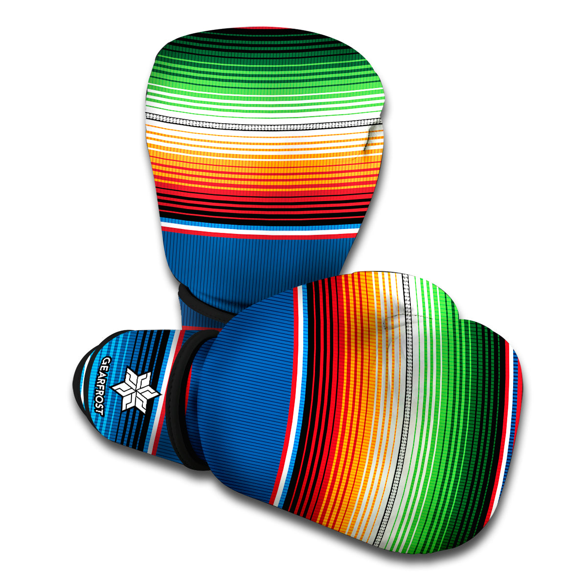 Vintage Mexican Blanket Pattern Print Boxing Gloves