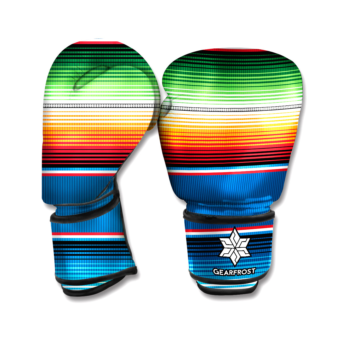 Vintage Mexican Blanket Pattern Print Boxing Gloves