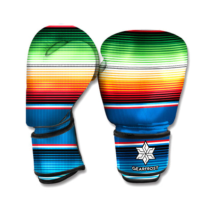 Vintage Mexican Blanket Pattern Print Boxing Gloves
