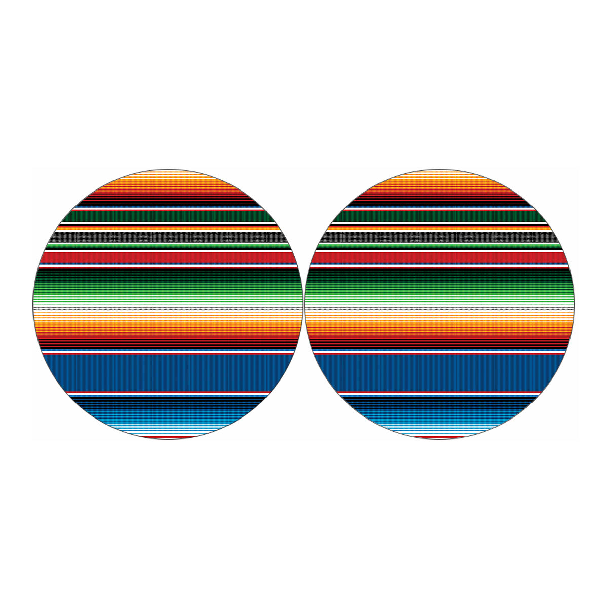 Vintage Mexican Blanket Pattern Print Car Coasters
