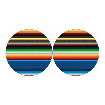 Vintage Mexican Blanket Pattern Print Car Coasters