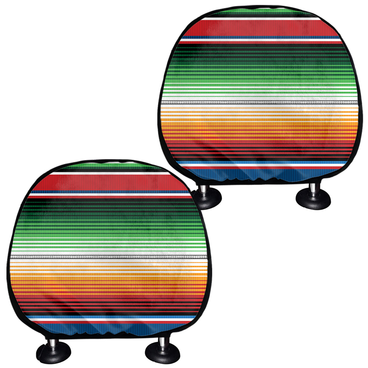 Vintage Mexican Blanket Pattern Print Car Headrest Covers