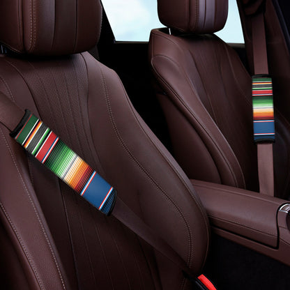 Vintage Mexican Blanket Pattern Print Car Seat Belt Covers