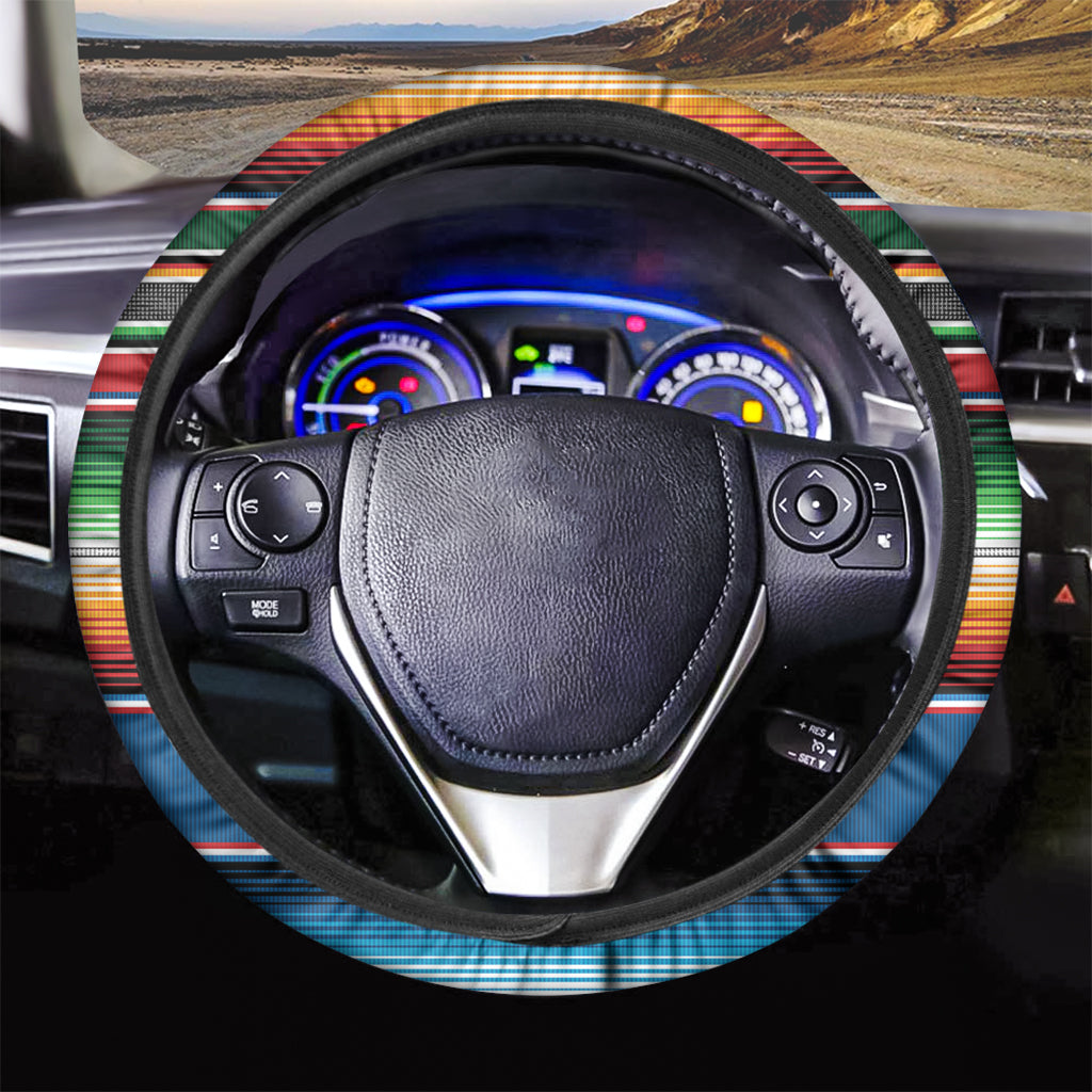 Vintage Mexican Blanket Pattern Print Car Steering Wheel Cover