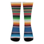 Vintage Mexican Blanket Pattern Print Crew Socks