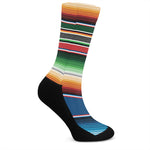 Vintage Mexican Blanket Pattern Print Crew Socks