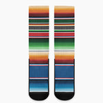 Vintage Mexican Blanket Pattern Print Crew Socks