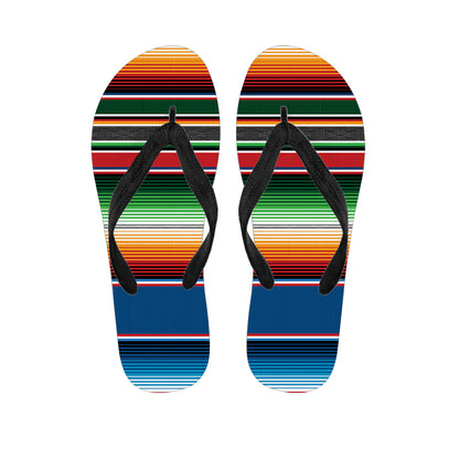Vintage Mexican Blanket Pattern Print Flip Flops