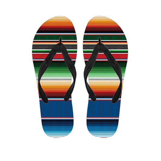 Vintage Mexican Blanket Pattern Print Flip Flops