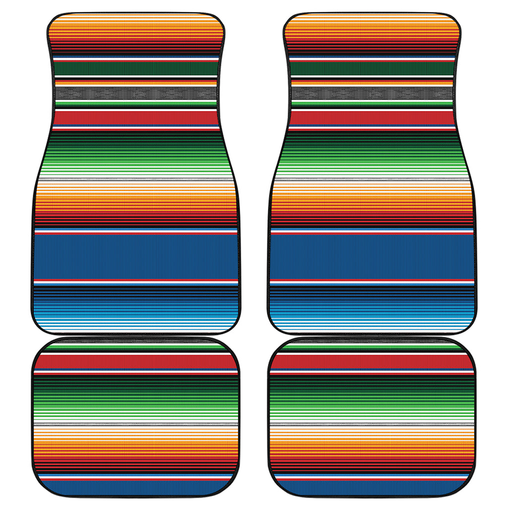 Vintage Mexican Blanket Pattern Print Front and Back Car Floor Mats