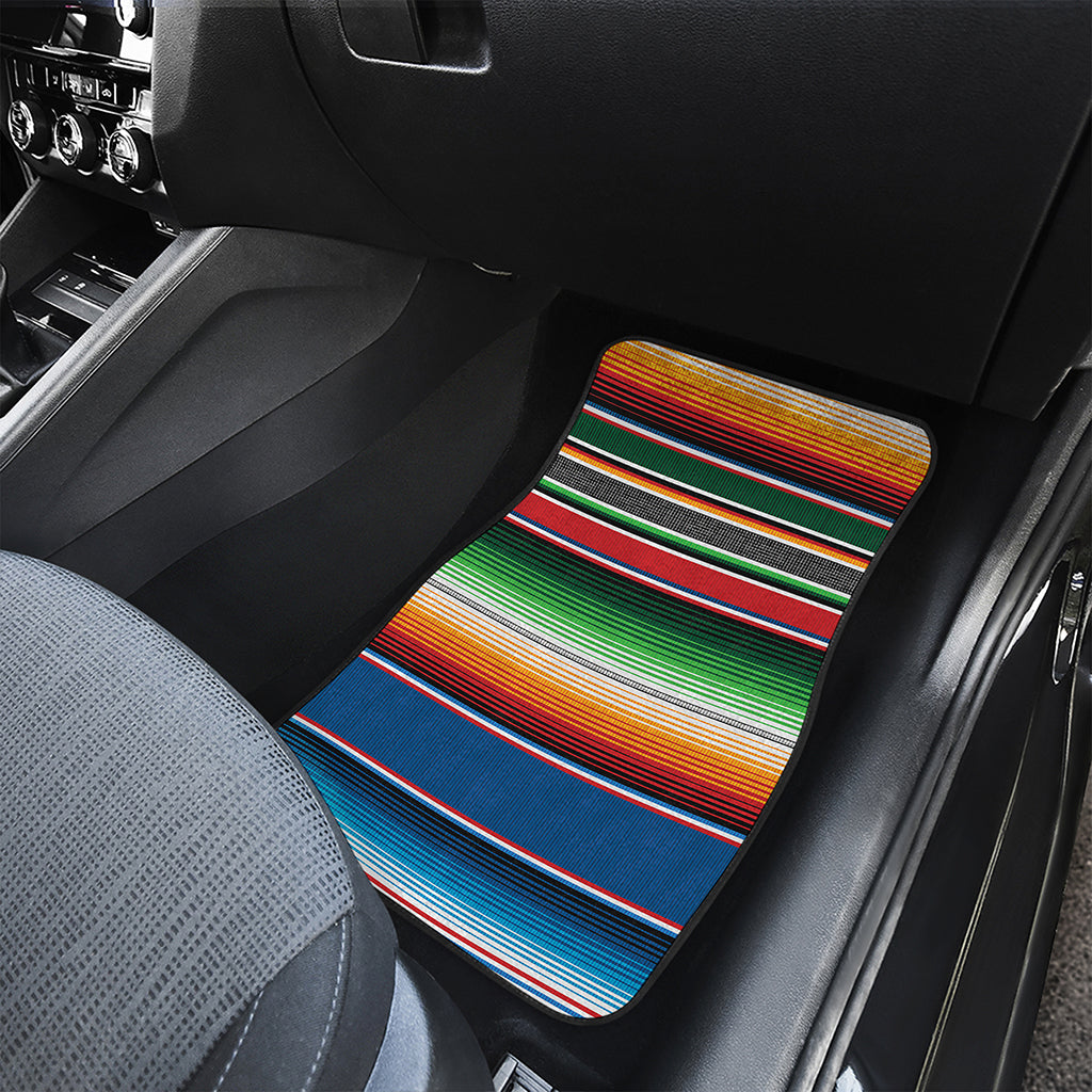 Vintage Mexican Blanket Pattern Print Front and Back Car Floor Mats