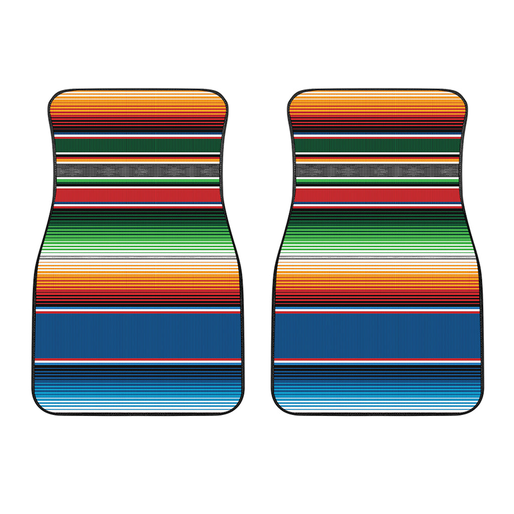 Vintage Mexican Blanket Pattern Print Front Car Floor Mats