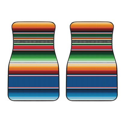 Vintage Mexican Blanket Pattern Print Front Car Floor Mats