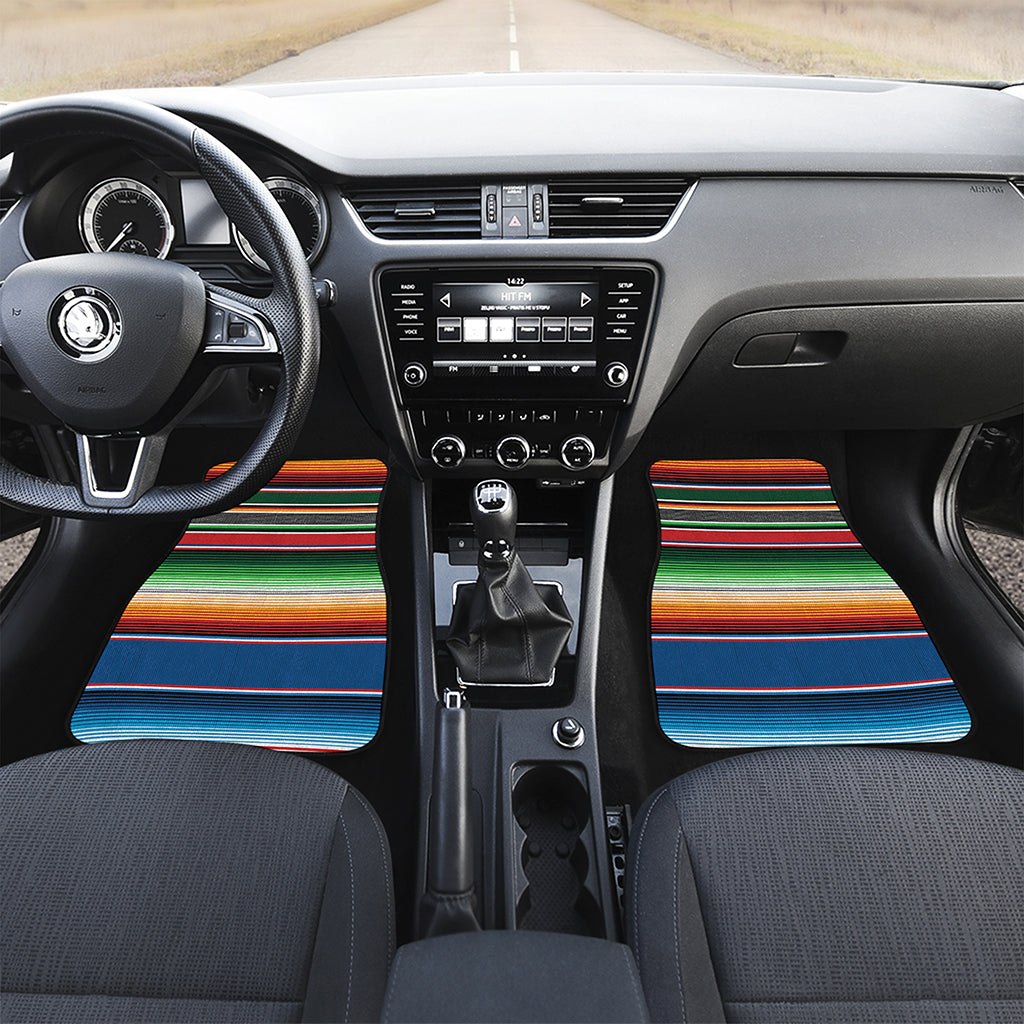 Vintage Mexican Blanket Pattern Print Front Car Floor Mats
