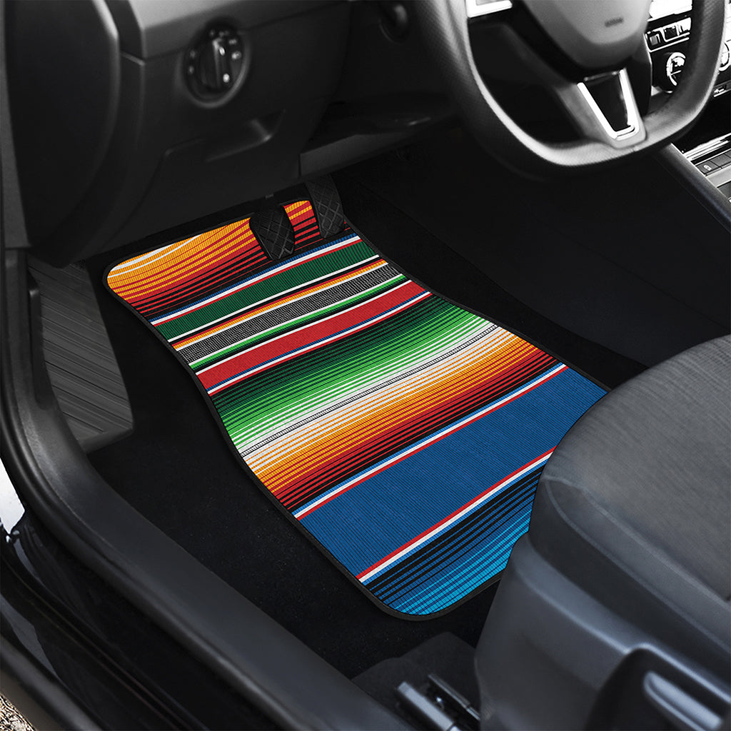 Vintage Mexican Blanket Pattern Print Front Car Floor Mats