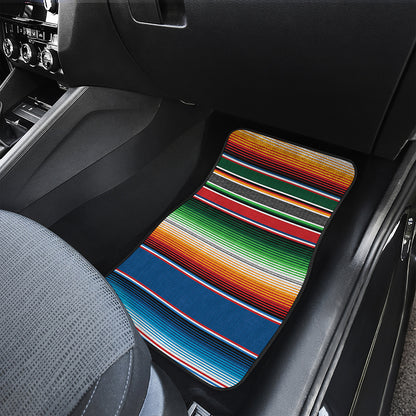 Vintage Mexican Blanket Pattern Print Front Car Floor Mats