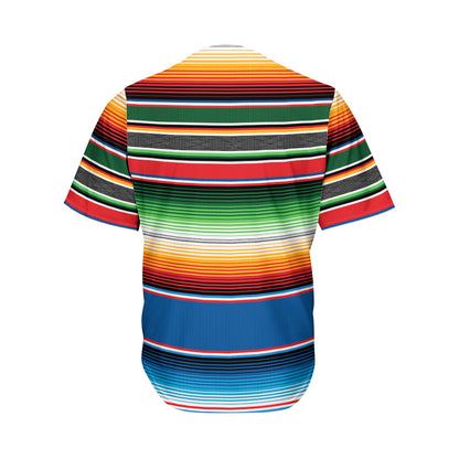 Vintage Mexican Blanket Pattern Print Men's Baseball Jersey