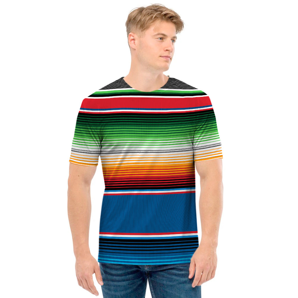 Vintage Mexican Blanket Pattern Print Men's T-Shirt