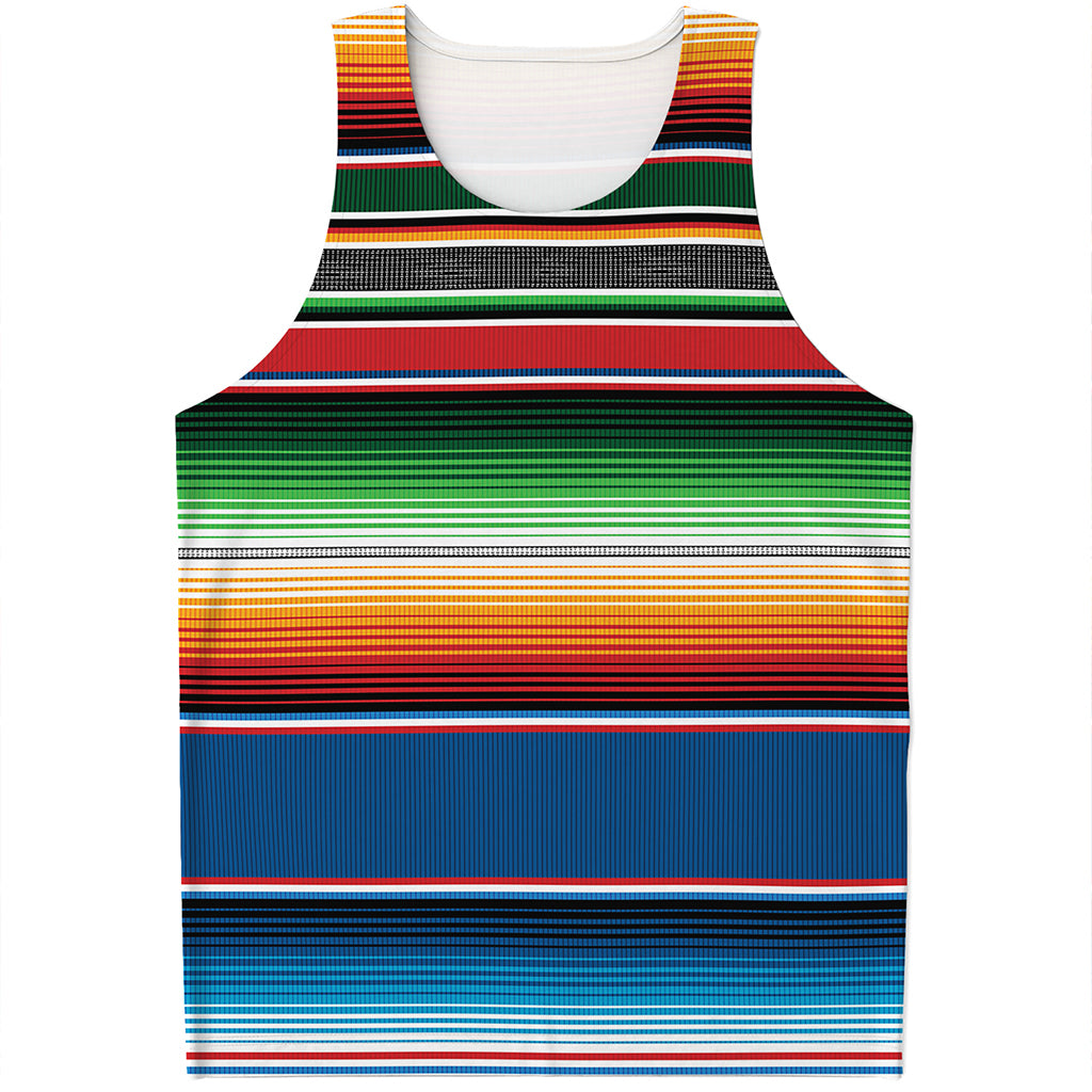 Vintage Mexican Blanket Pattern Print Men's Tank Top