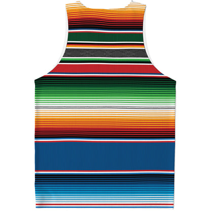 Vintage Mexican Blanket Pattern Print Men's Tank Top