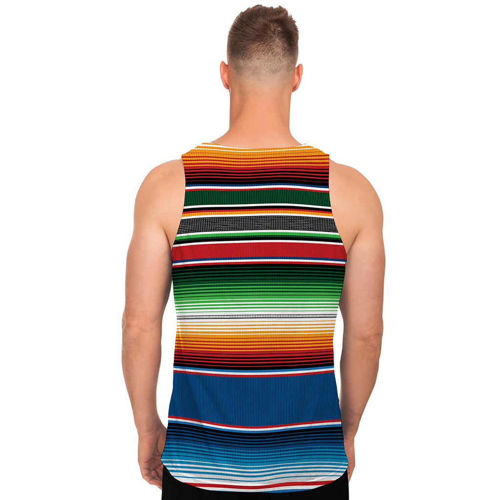Vintage Mexican Blanket Pattern Print Men's Tank Top