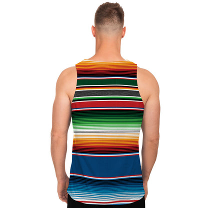 Vintage Mexican Blanket Pattern Print Men's Tank Top