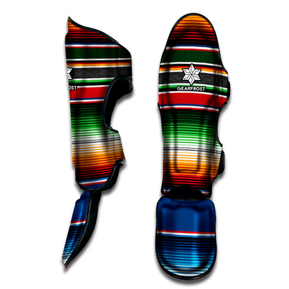 Vintage Mexican Blanket Pattern Print Muay Thai Shin Guard
