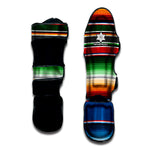 Vintage Mexican Blanket Pattern Print Muay Thai Shin Guard